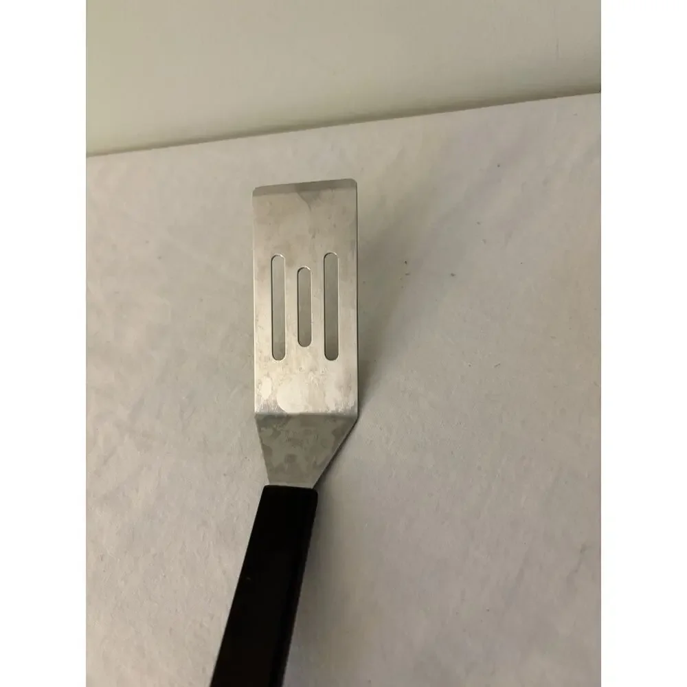 Vintage Pampered Chef Mini Slotted Stainless Spatula Flipper Turner Logo 7.5